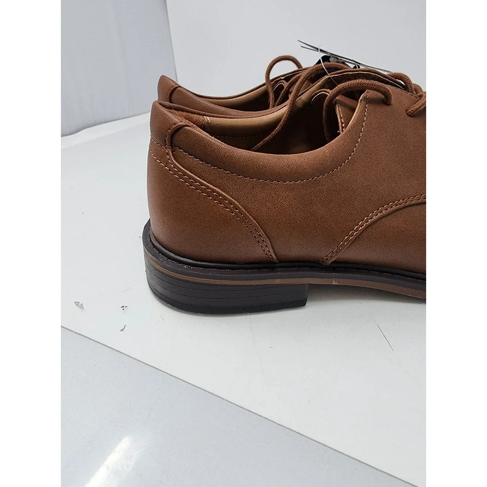 Goodfellow‎ & Co Mens Leo Plain Toe Derby Dress Shoes Brown Faux Leather Size 9